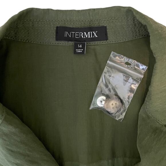 INTERMIX Utility jacket belted green size 14 - Picture 6 of 9